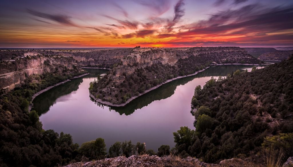 Atardecer en el parque natural de las Hoces del río Duratón.