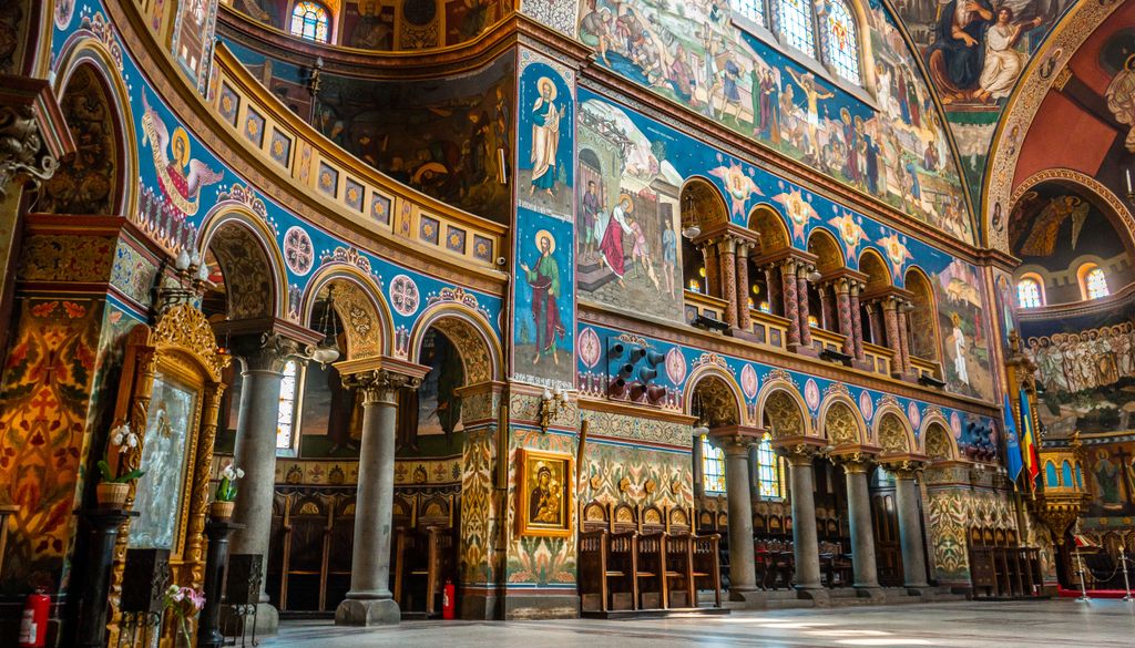 La Cattedrale della Santissima Trinità nel centro storico di Sibiu.