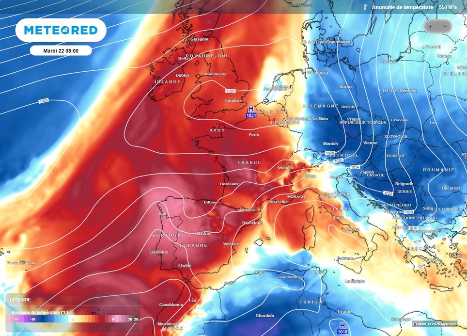 Un puissant blocage anticyclonique s'installe sur la France et va perdurer toute la semaine Un puissant blocage anticyclonique s'installe sur la France et va perdurer toute la semaine