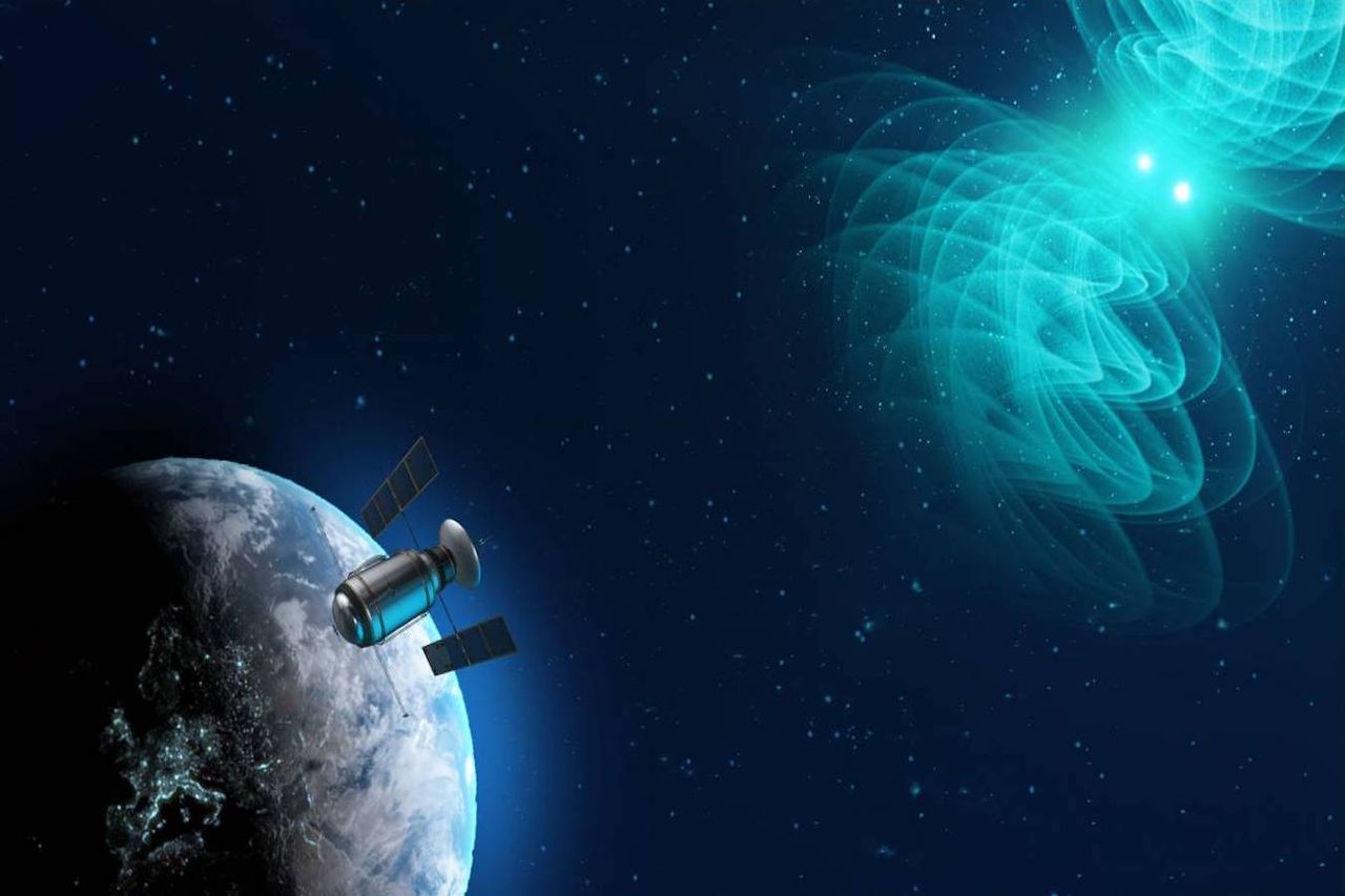Representación artística de la fusión de dos estrellas de neutrones. Crédito: MPI-IS / A. Posada.