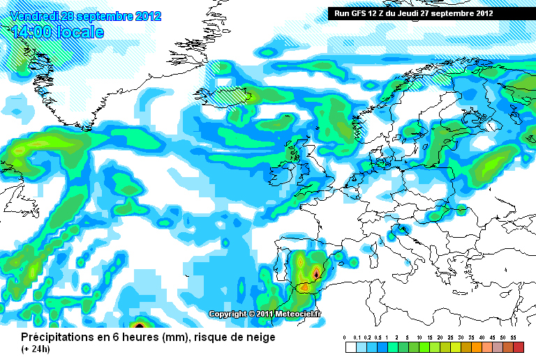 La Incertidumbre De Las Precipitaciones Intensas: El Caso Del 27- 30 Sept. 2012 Salidas de precipitación previstas para el Escenario 7 para hora y periodo dado.