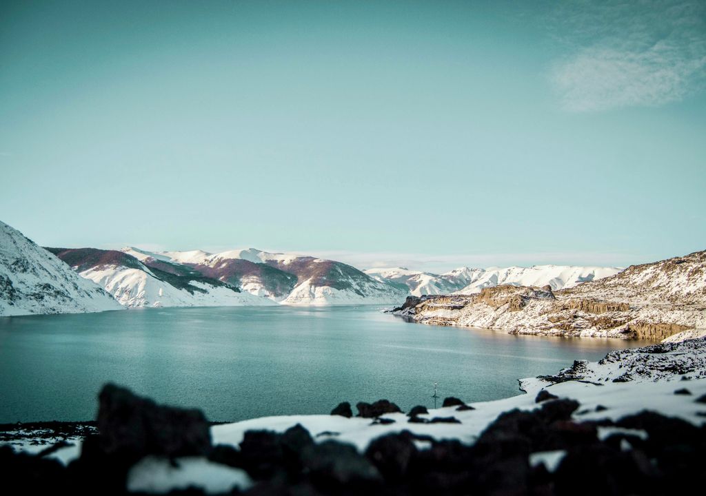 Laguna del Laja en invierno.