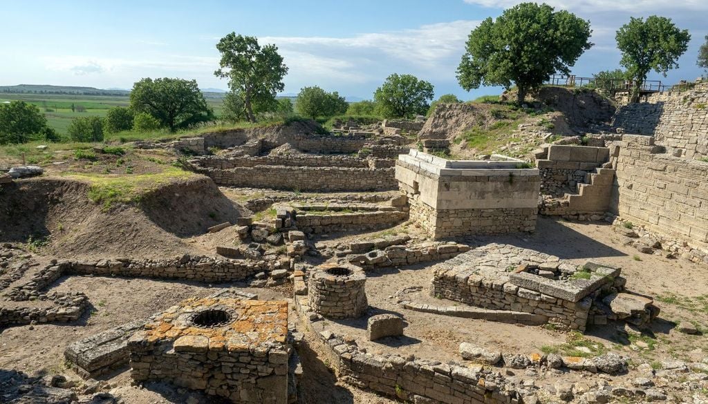 Gli scavi archeologici dell'antica città di Troia, in Turchia
