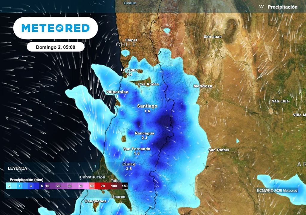 Sistema frontal Nuevo sistema frontal dará incio a las primeras precipitaciones de agosto: las lluvias se concentrarían en la madrugada y mañana del domingo.