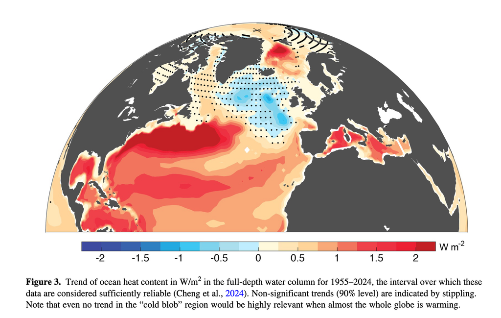 Immagine di un recente studio sul cold blob che ne mostra la disposizione nell’Atlantico.