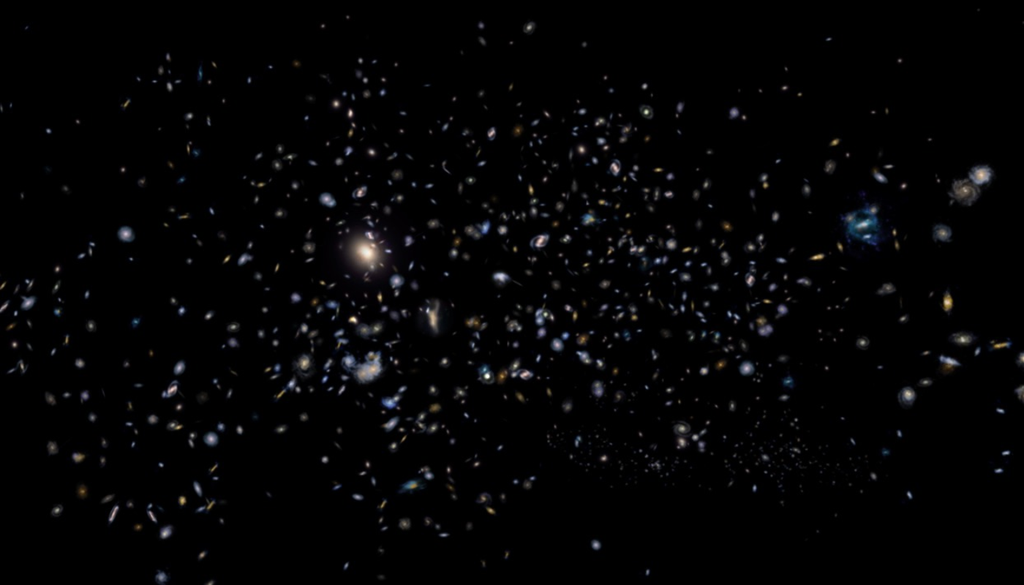 La fuerza desconocida que provoca la aceleración del Universo se denomina "Energía Oscura". Crédito: NASA.