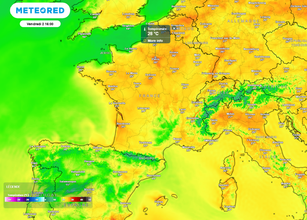 Vendredi après-midi, les températures seront une nouvelle fois estivales dans la plupart des régions. Vendredi après-midi, les températures seront une nouvelle fois estivales dans la plupart des régions.