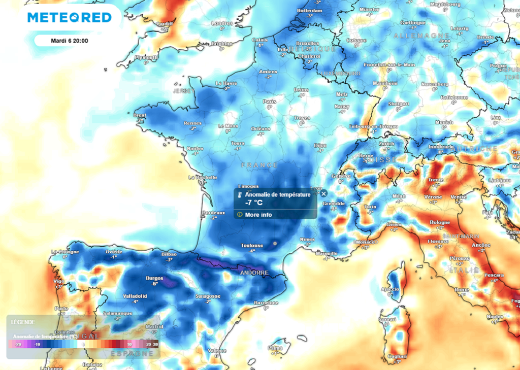 En début de semaine prochaine, le mercure replongera assez nettement en dessous des normales de saison. En début de semaine prochaine, le mercure replongera assez nettement en dessous des normales de saison.