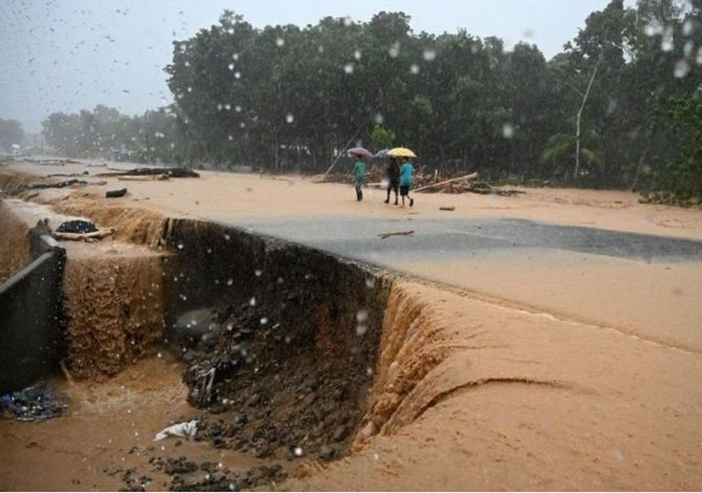 Damage associated with heavy rain after tropical cyclone Eta in Central America. Photograph: AFP.