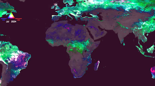 La misi&oacute;n PACE de la NASA revela un a&ntilde;o de datos terrestres sobre la salud de las plantas observada desdeel espacio