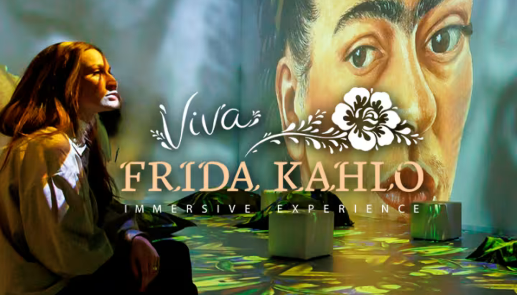 Muestra inmersiva “Viva Frida Kahlo” en Chile. La muestra inmersiva “Viva Frida Kahlo” se presentará por primera vez en Latinoamérica. Crédito: Fever.