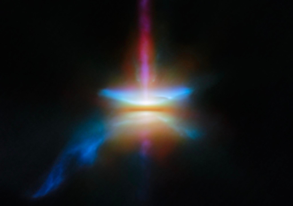 El disco protoplanetario HH 30, observado por el telescopio James Webb, contiene gas y polvo alrededor de una estrella joven, materiales esenciales para la formación de nuevos sistemas planetarios. El disco protoplanetario HH 30, observado por el telescopio James Webb, contiene gas y polvo alrededor de una estrella joven, materiales esenciales para la formación de nuevos sistemas planetarios. Crédito: ESA/Webb, NASA, CSA.