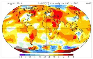 La NASA sitúa a agosto de 2014 como el más cálido de la historia
