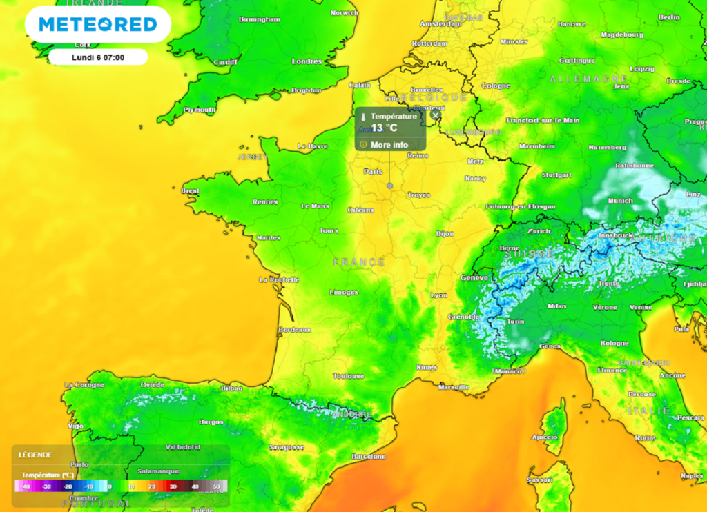 Le redoux sera marqué au cours du week-end avant une nouvelle baisse prévue à partir mardi prochain.