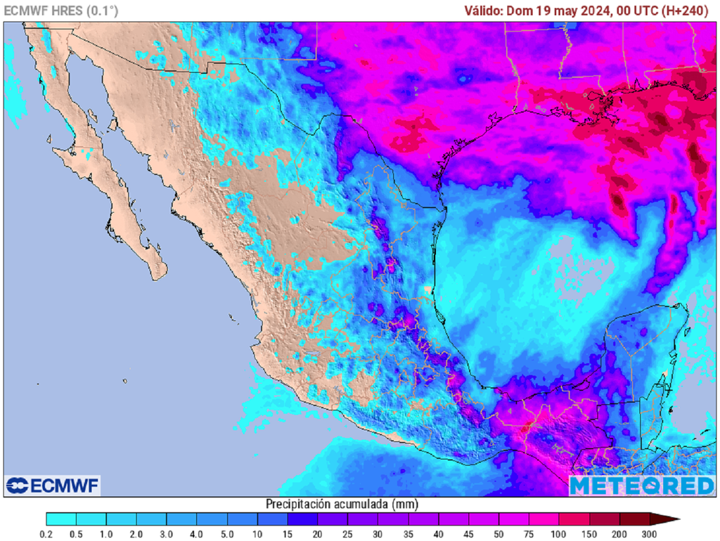 Modelo ECMWF lluvias acumuladas Modelo ECMWF lluvias acumuladas