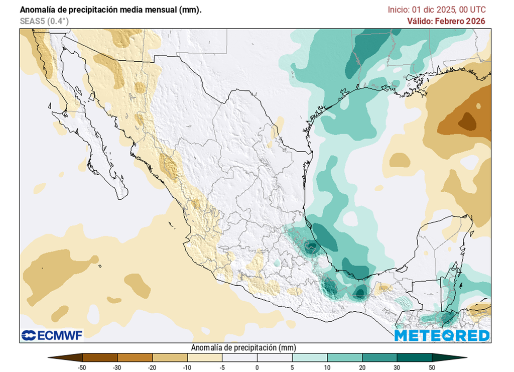 Anomalía de precipitaciones en milímetros. ECMWF Anomalía de precipitaciones en milímetros. ECMWF