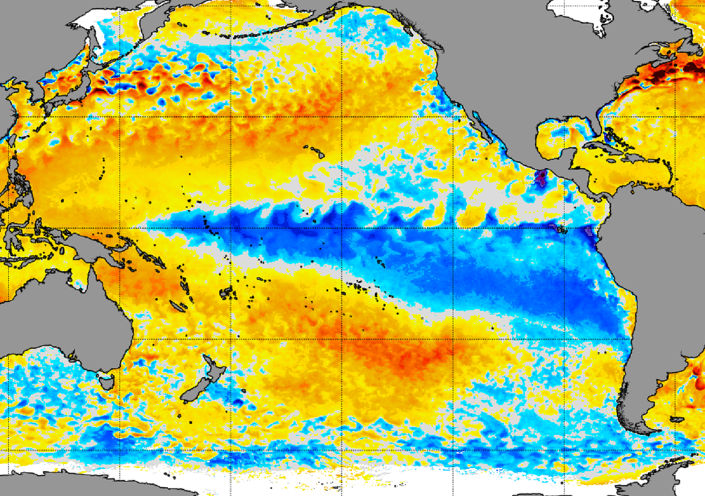 anomalía temperatura superficial del mar