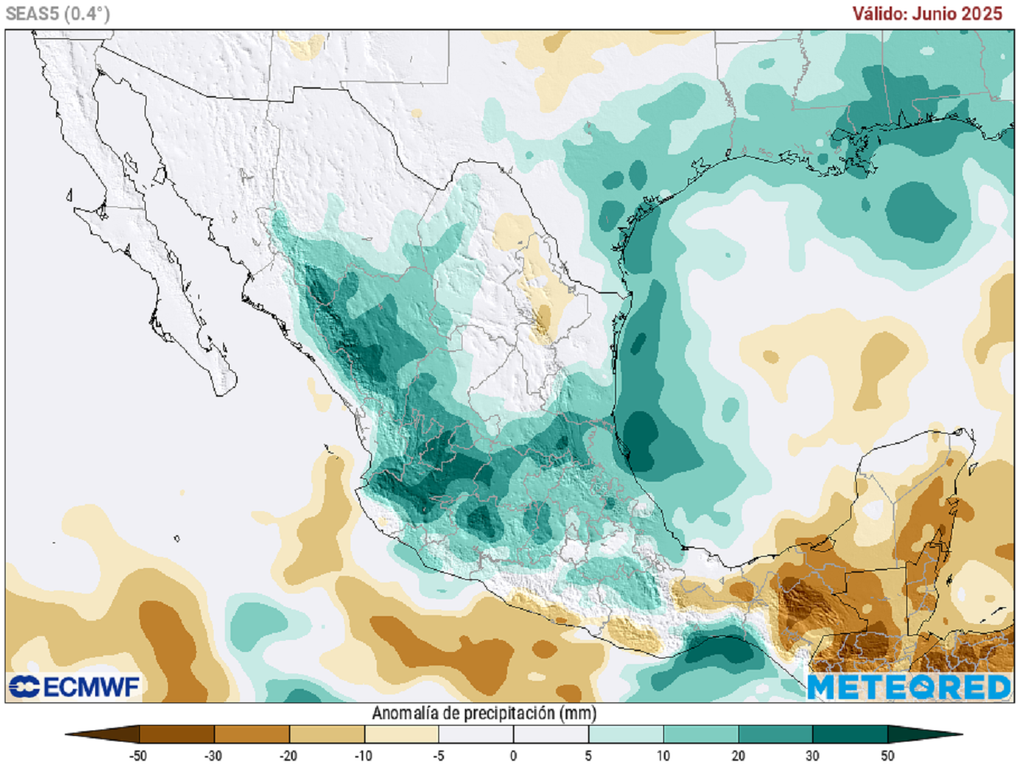 Anomalía de precipitaciones en milímetros