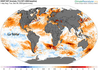 Al evento actual de La Niña le queda uno o dos meses, después transición a ENSO neutral en 2026, según la NOAA
