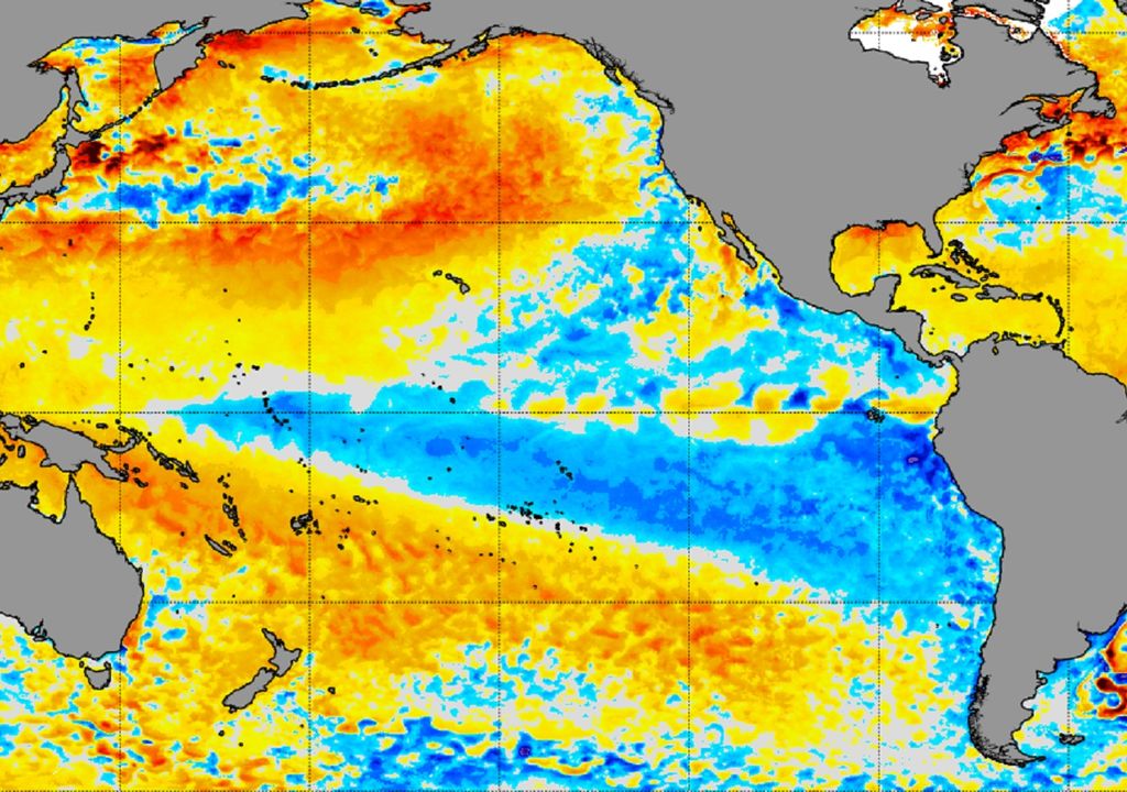 anomalías de temperatura del agua del mar