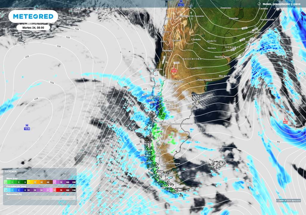 sistema frontal previsto