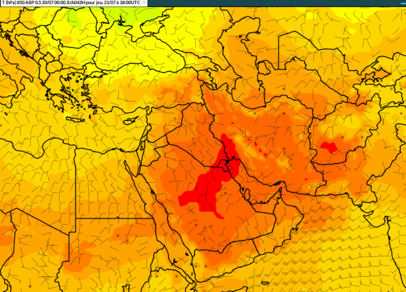 La Omm Examina El Registro De La Temperatura De 54 ° C En Kuwait, Irak