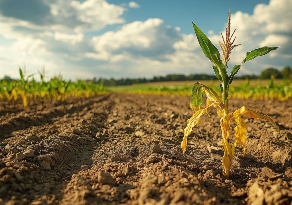 Campo de cultivo afectado por la sequía Campo de cultivo afectado por la sequía