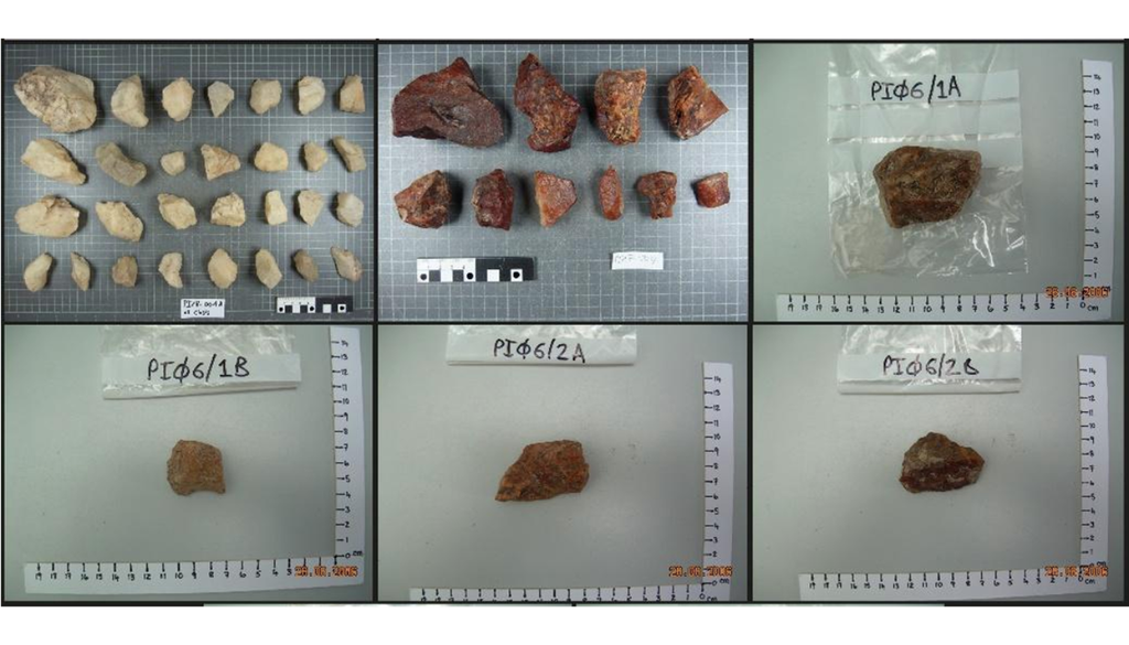 Compilado de fragmentos de rocas utilizadas en el estudio. Crédito: Ritter-Prinz et al. (2026).