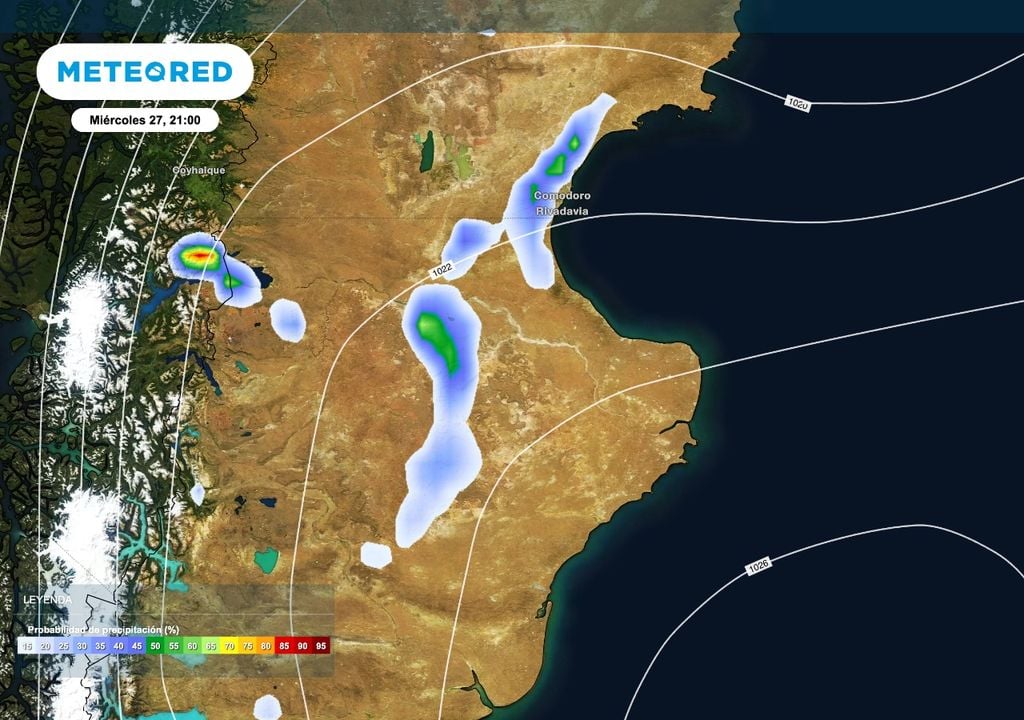 Frente cálido El frente cálido asociado a la baja ubicada sobre el océano Pacífico se extenderá sobre el sur de la Patagonia. Es por ello que la probabilidad de algunos chaparrones se mantendrá sobre el norte de Santa Cruz y algunos sectores del sudeste de Chubut.