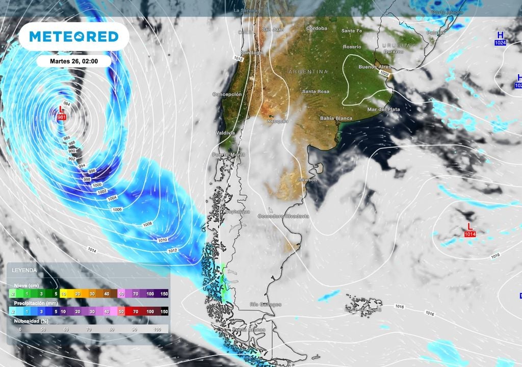 Sinoptica Patagonia El análisis de la situación sinóptica permite ver la presencia de un profundo sistema de baja presión sobre el océano Pacífico. Pero el bloqueo de altas presiones evita que pueda avanzar hacia el este. Por ello terminará diluido moviéndose hacia el sur.