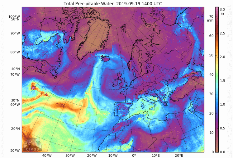 La Península entre zonas de alto contenido de humedad inestable