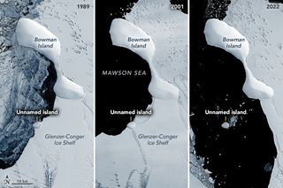 La perdida del hielo antártico deja al descubierto una nueva isla