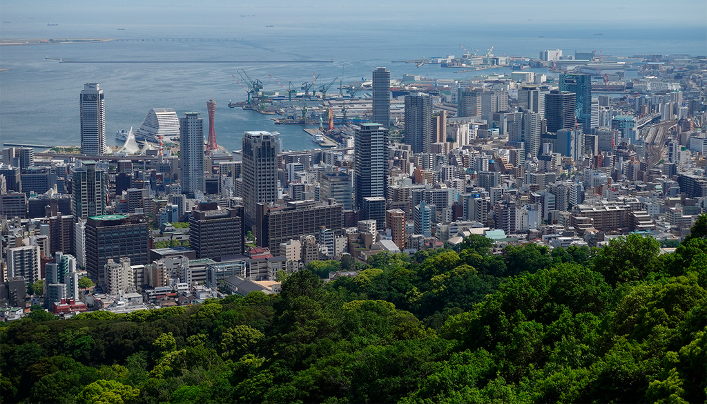 La ciudad Japonesa de Kobe tiene un entorno muy verde que favorece los altos niveles de polen de la ciudad.