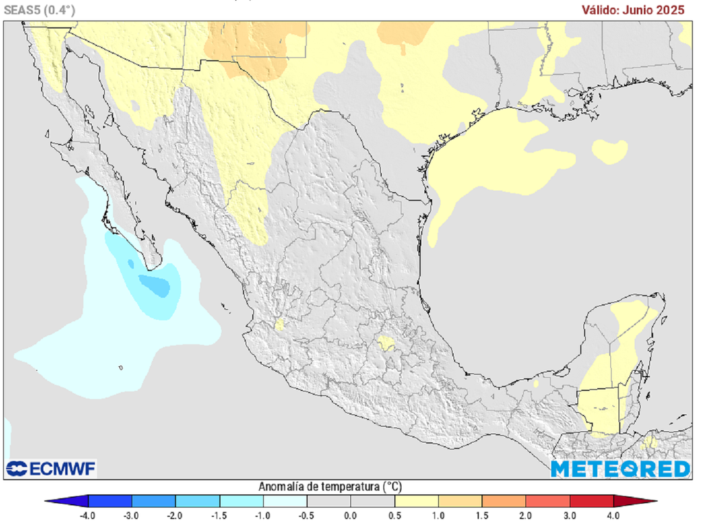 Pronóstico de anomalía de temperaturas en grados Celsius Pronóstico de anomalía de temperaturas en grados Celsius
