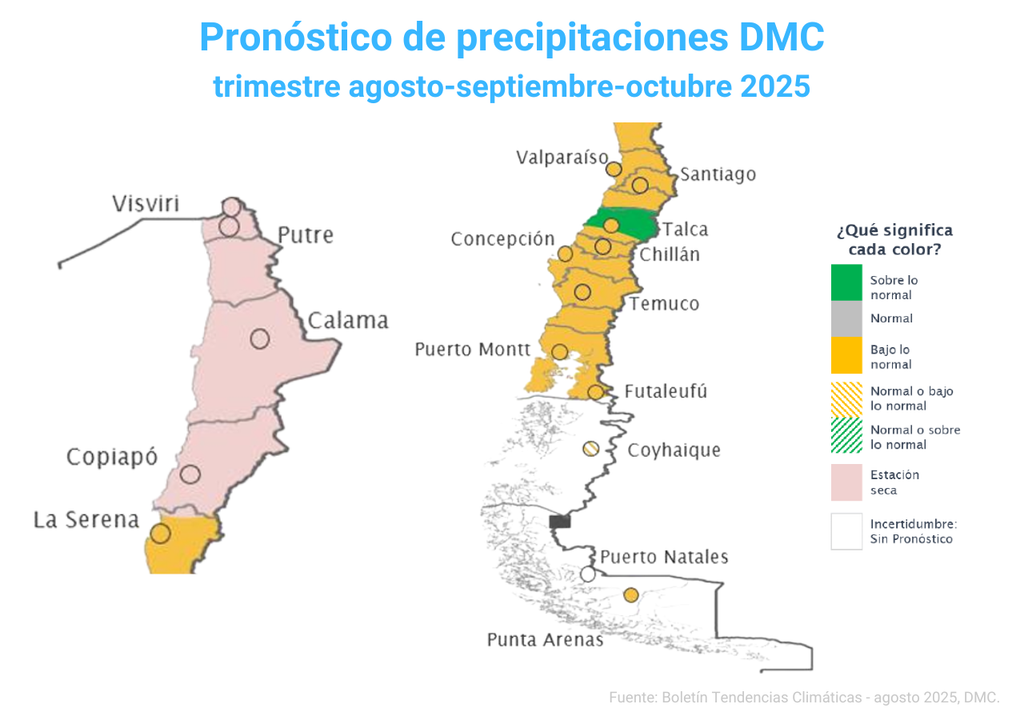 mapa de pronóstico estacional DMC