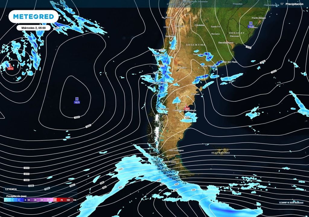 lluvias previstas El centro y el sur de Chile esperan chubascos el miércoles 2. La Región de Magallanes espera chubascos durante toda esa jornadas.