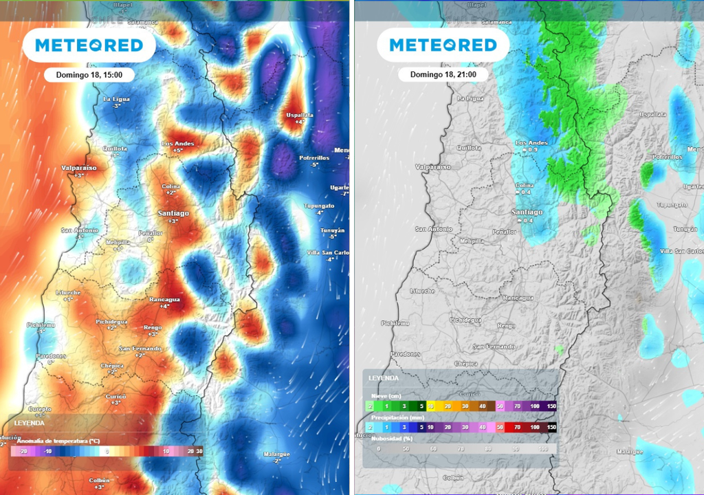 anomalía de temperatura y precipitaciones En la tarde del domingo viviremos temperaturas más cálidas, y en la noche podrían volver las precipitaciones.