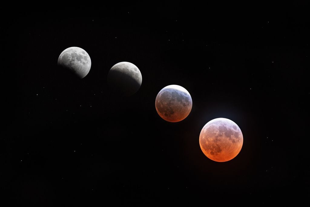 Éclipse lunaire lune satellite Contrairement à l'éclipse solaire, l'éclipse lunaire peut se regarder à l'oeil nu.
