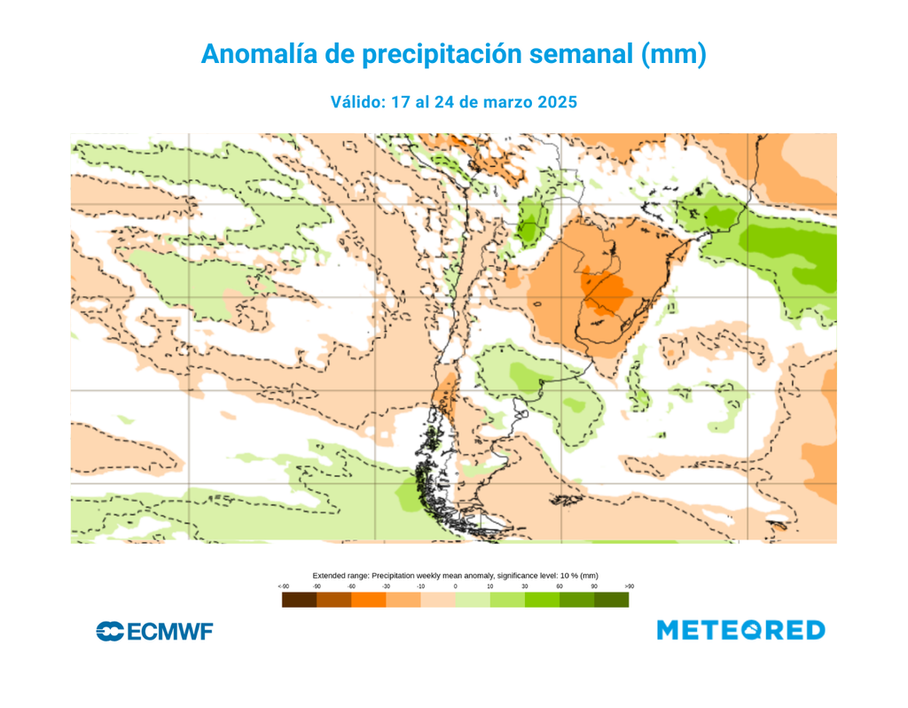 Mapa de anomalía de precipitación. Mapa de anomalía de precipitación.