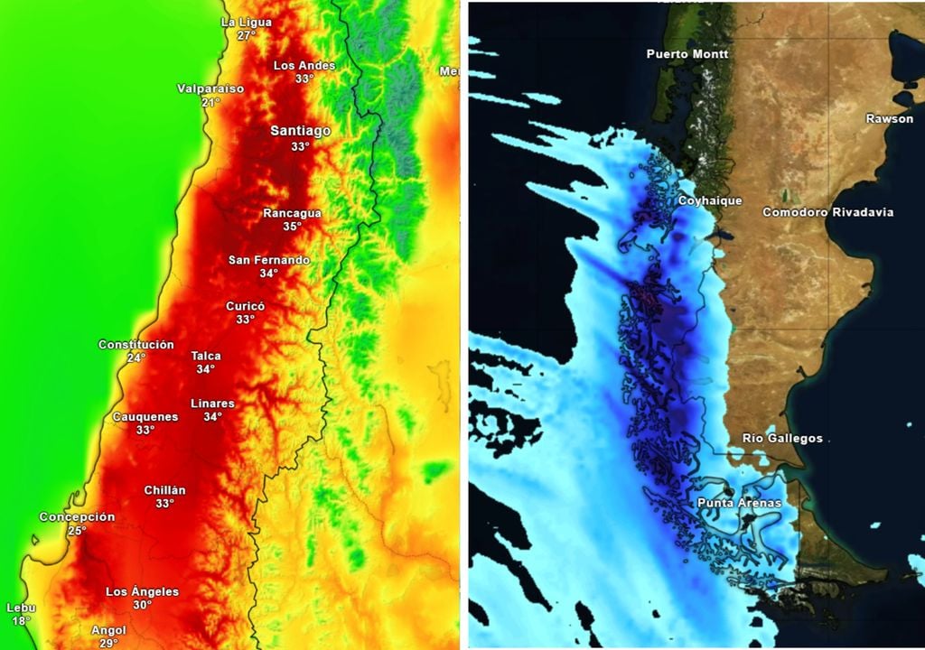 mapas de temperatura y precipitación.