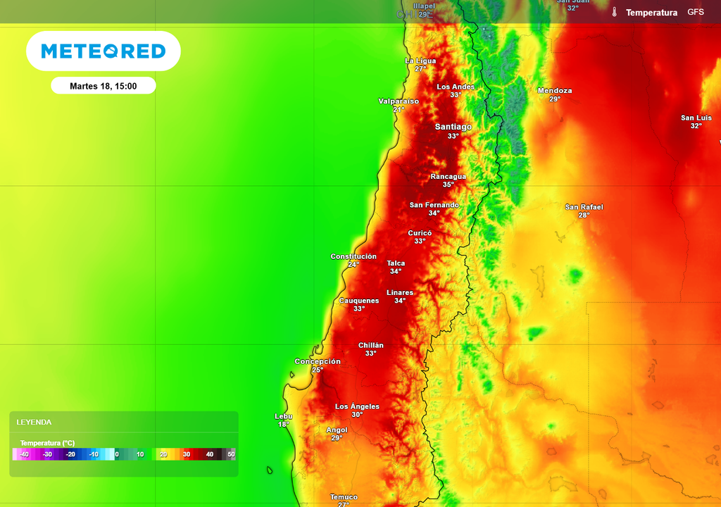 Mapa de temperaturas. Mapa de temperaturas.