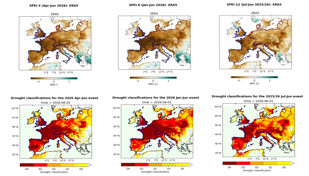 En juin 2026, une grande partie de l’Europe présente des signes de sécheresse : cette carte combine le manque de pluie, l’assèchement des sols et la sévérité des conditions observées. (c) World Weather Attribution En juin 2026, une grande partie de l’Europe présente des signes de sécheresse : cette carte combine le manque de pluie, l’assèchement des sols et la sévérité des conditions observées. (c) World Weather Attribution