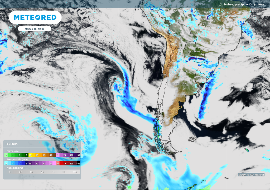 mapa de lluvia y nieve prevista. mapa de lluvia y nieve prevista.