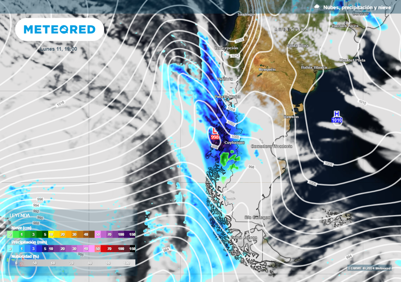El sistema frontal de comienzos de semana, dejará mayor cantidad de precipitaciones en Los Lagos y Aysén, sin embargo, la lluvia podría alcanzar la zona centro sur.