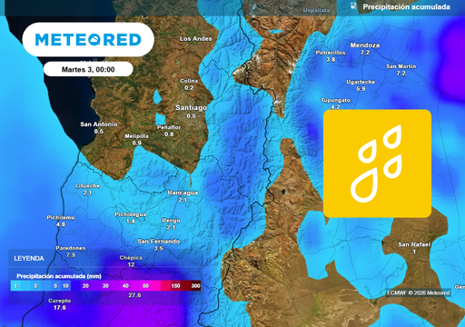 &ldquo;La semana no parte igual en Santiago&rdquo;: sistema frontal irrumpe con lluvias en la Regi&oacute;n Metropolitana este lunes
