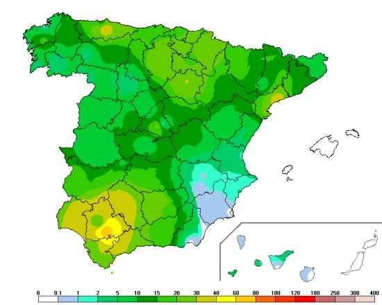 Precipitación media Semana Santa.