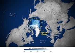 La superficie de hielo marino del Ártico en 2025 alcanza el décimo nivel más bajo registrado
