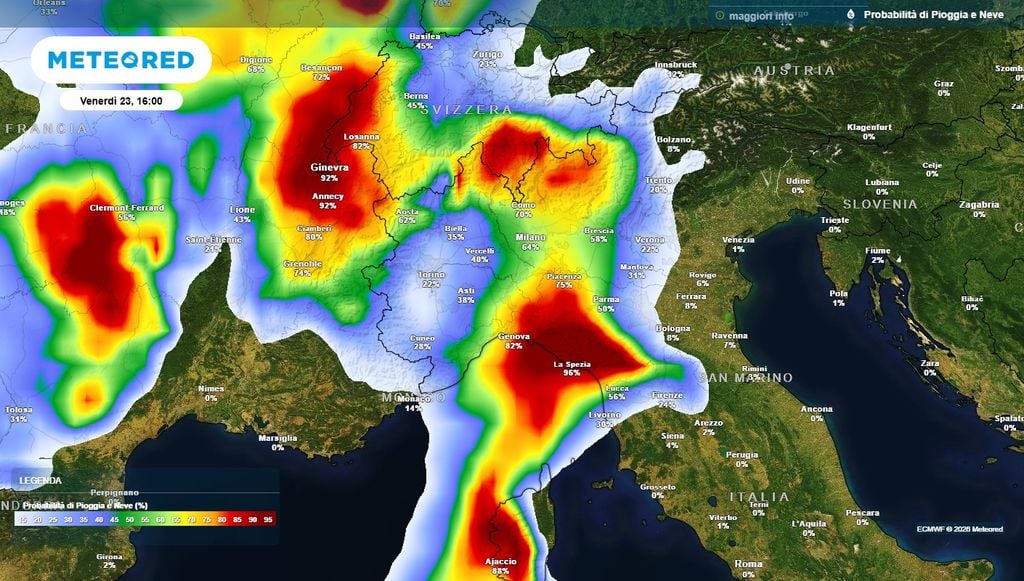 Piogge e temporali, ma anche neve sulle Alpi Italia coinvolta parzialmente su queste aree: occhio alla Liguria