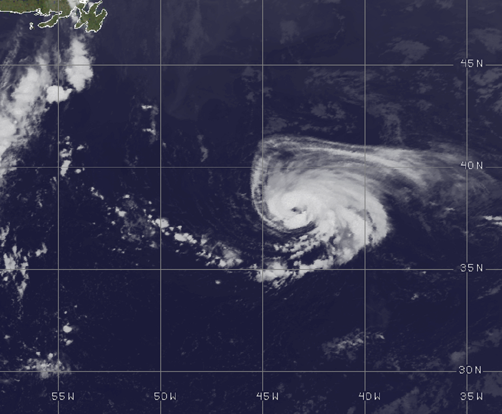 La tempête tropicale Danielle était située à un peu plus de 1400 km à l'ouest des Açores ce vendredi midi.