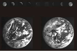 La Tierra y la Luna durante un eclipse